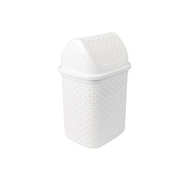 Lixeira Basculante Rattan Branca 4,5L