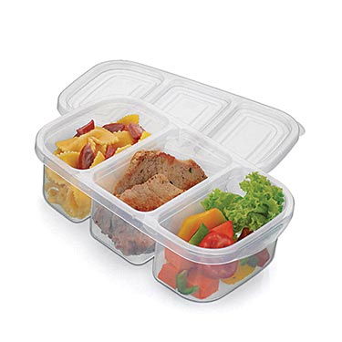 Pote Com 3 Divisorias Transparente 1,1L