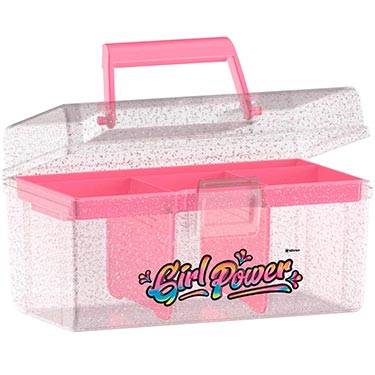 Frasqueira Cristal Com Divisorias Rosa 1,5L