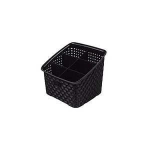 Organizador Multiuso Rattan Com 6 Divisorias Preto