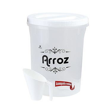 Pote Acoplado Com Copo Medidor Branco 5,8L