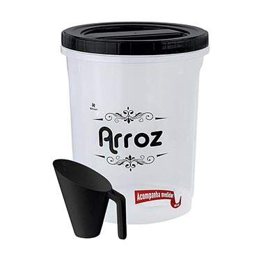 Pote Acoplado Com Copo Medidor Preto 5,8L