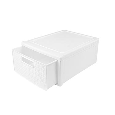 Gaveteiro Modular Rattan Branco 8,2L