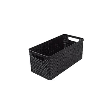 Cesto Alongado Juta Preto 3,7L
