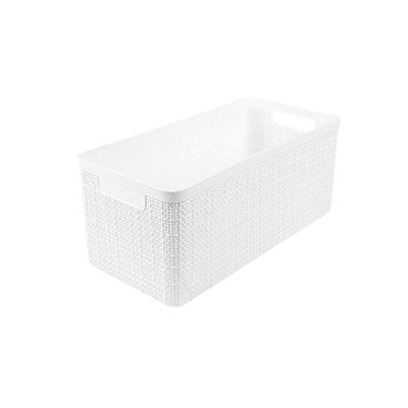 Cesto Alongado Juta Branco 7,4L