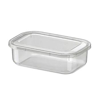 Pote Alto Retangular Transparente 1,5L