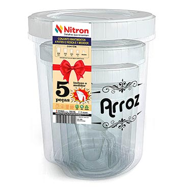 Kit Potes Acoplados Com 5 Pecas Branco
