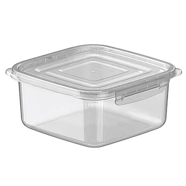 Pote Quadrado Com Travas Transparente 3,7L
