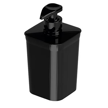 Porta Sabao Liquido Flat Preto 500Ml