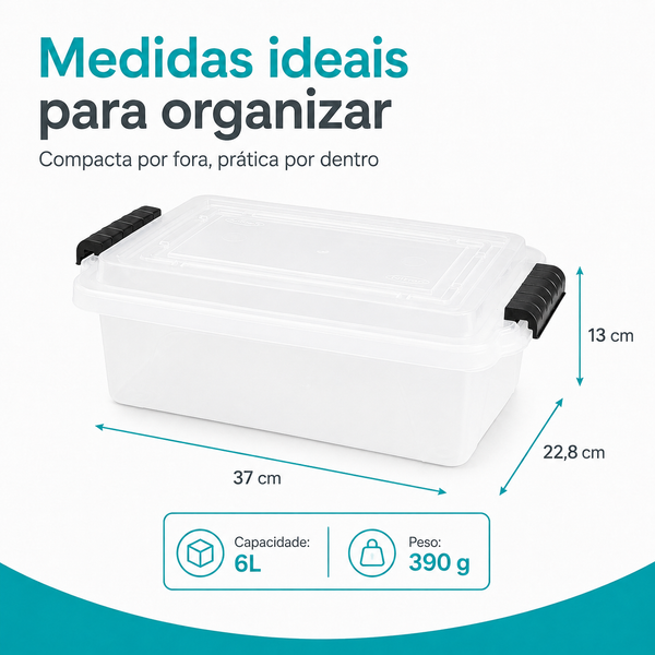 Caixa Organizadora Transparente NitronBox 6L